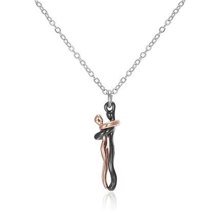 Hug Couples Pendant Necklace for Him and Her, the Tale of Two Lovers Jewelry, Affectionate Hug Necklaces Couple for Women Men