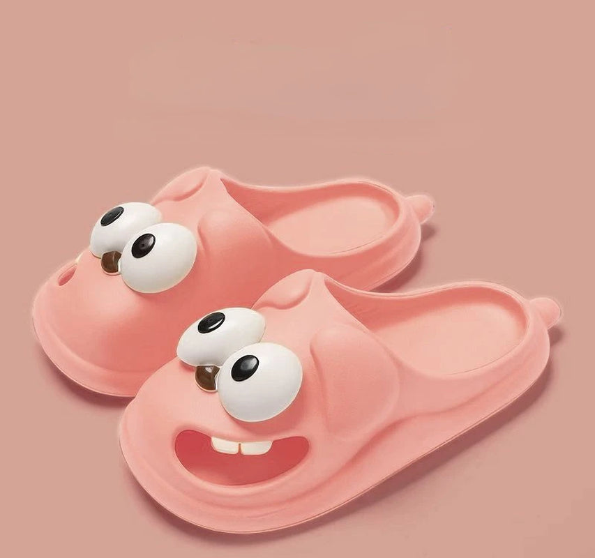 Tongue Kiss Slippers Big Eye Dog Slippers,Cute Funny Big Eye Dog Fun Cartoon Package Head Eva Slippers for Women