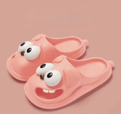 Tongue Kiss Slippers Big Eye Dog Slippers,Cute Funny Big Eye Dog Fun Cartoon Package Head Eva Slippers for Women
