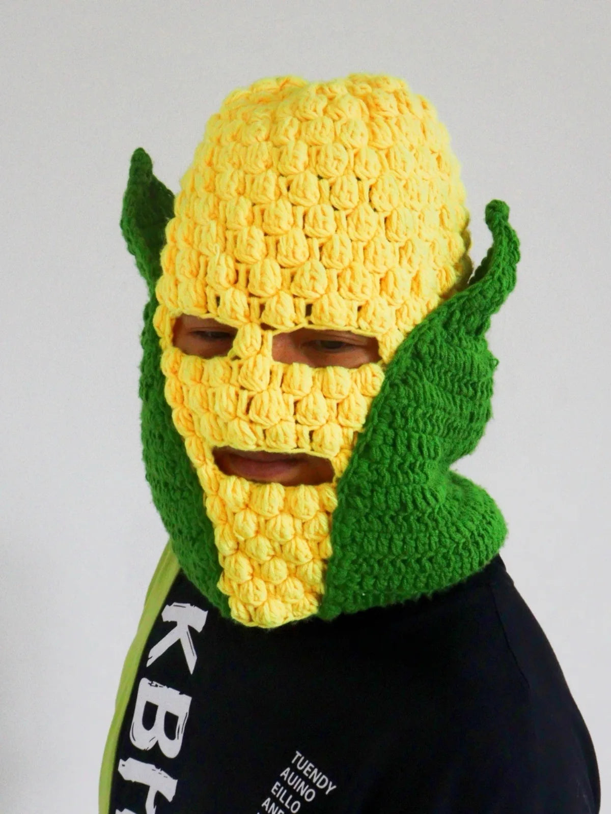 Carnival Party Cosplay Funny Corn Superman Mask Autumn and Winter Warm Wool Handmade Crocheted Hat