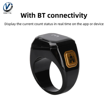 OLED Digital Smart Zikr Ring Counters Bluetooth App Tasbih Tally Counter for Muslims Prayer Time Vibration Reminder Alarm Clock