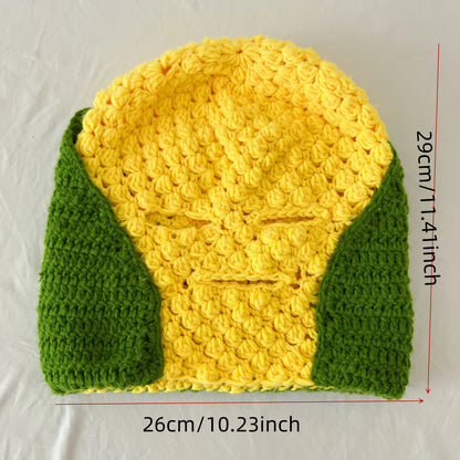 Carnival Party Cosplay Funny Corn Superman Mask Autumn and Winter Warm Wool Handmade Crocheted Hat
