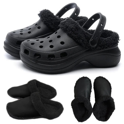 1Pair Hole Shoes Velvet Liner Winter Warm Shoes Covers Thickened Soft Shoes Cover Detachable Cotton Sleeve Plush Inner Liner