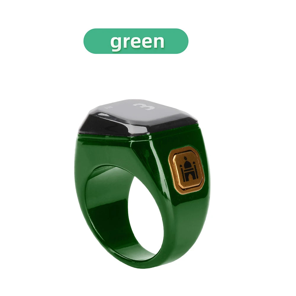 OLED Digital Smart Zikr Ring Counters Bluetooth App Tasbih Tally Counter for Muslims Prayer Time Vibration Reminder Alarm Clock