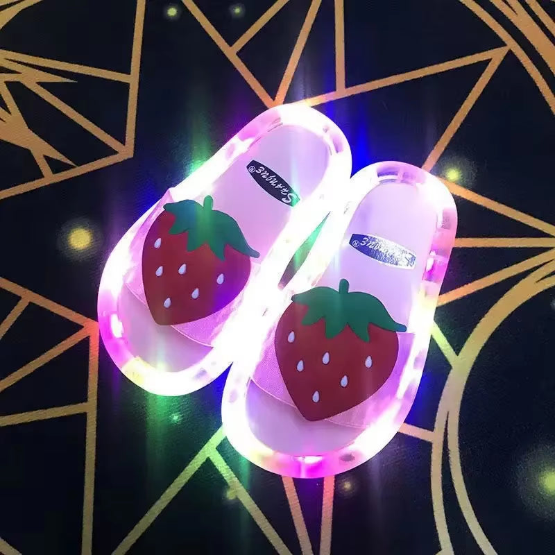 Luminous Children'S Slippers Unicorn Crystal Shoes Sparkling Lights Boys and Girls Will Shine in the Cool Slippers